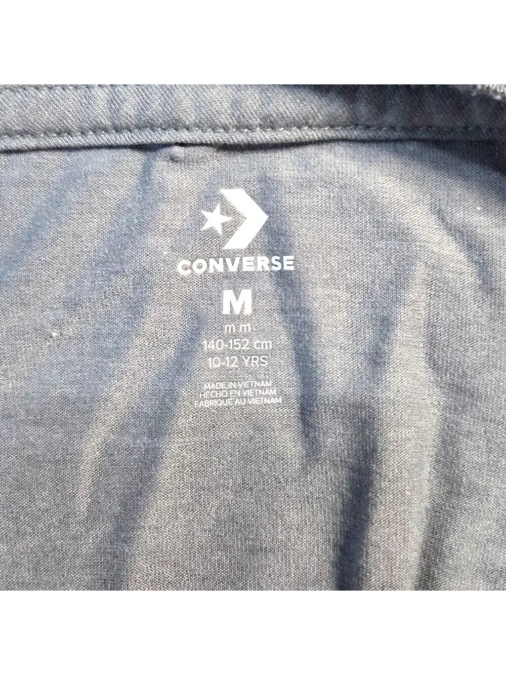 Converse Chuck Taylor Gray Long Sleeve Crewneck Graphic Logo Tee Girl's Size M
